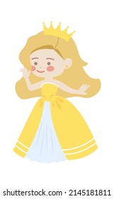 Cute Cartoon Princess. Vector illustration