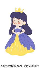 Cute Cartoon Princess. Vector illustration