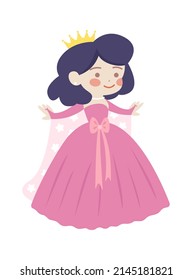 Cute Cartoon Princess Vector Illustration Stock Vector (Royalty Free ...