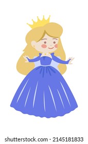 Cute Cartoon Princess. Vector illustration