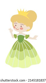 Cute Cartoon Princess. Vector illustration