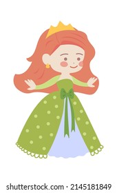 Cute Cartoon Princess. Vector illustration