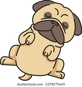 Cute cartoon pug dog. Vector illustration for your design.