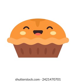 Cute Cartoon Kürbiskuchen Vektorgrafik