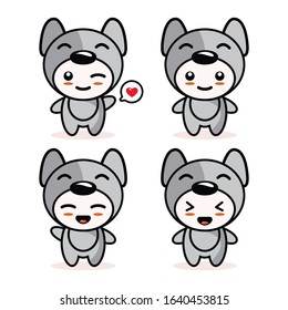 Cute Cartoon Puppy Boy Vector