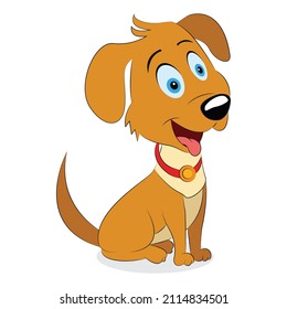 Cute cartoon puppy dog vector illustration