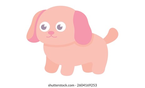 Cute Cartoon Puppy Dog Vector Illustration.