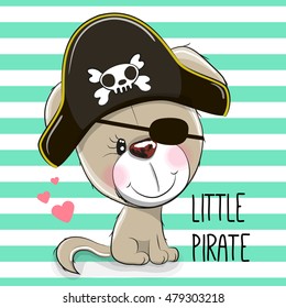 Cute cartoon Puppy in a pirate hat