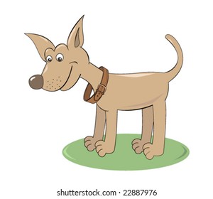 Cute cartoon puppy. Vector illustration.