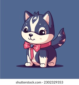 A Cute Cartoon puppy vector illustration.