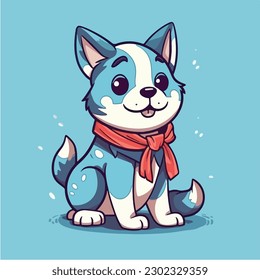 A Cute Cartoon puppy vector illustration.