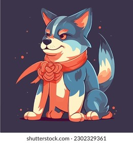 A Cute Cartoon puppy vector illustration.