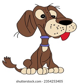 cute cartoon puppy,sitting in vector drawn