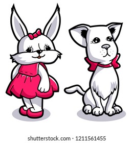 Cute cartoon rabbit