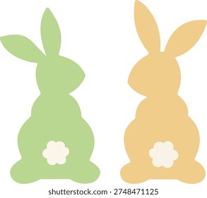 Cute cartoon rabbit back and tail icons vector clipart set.
Simple Adorable bunny back view flat illustration collection.

