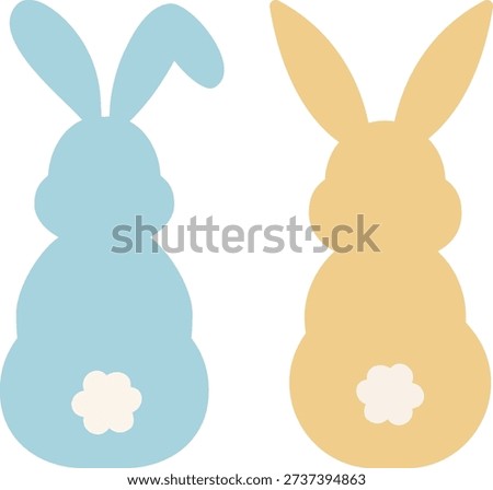 Cute cartoon rabbit back and tail icons vector clipart set.
Simple Adorable bunny back view flat illustration collection.