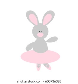 Cute cartoon rabbit ballerina