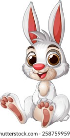 Cute cartoon rabbit with big eyes and ears