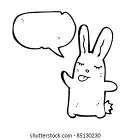 cute cartoon rabbit blowing raspberry