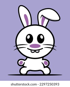 Cute cartoon rabbit, bunny, cute animal, cute bunny, cartoon character