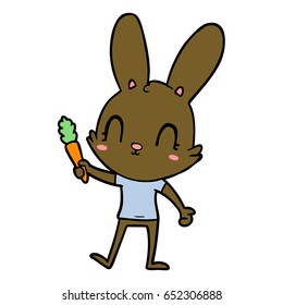 cute cartoon rabbit with carrot