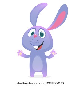 Cute cartoon rabbit. Farm animals. Vector illustration of a smiling bunny