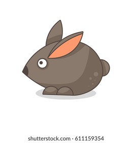 Cute cartoon rabbit. Funny character. Vector illustration