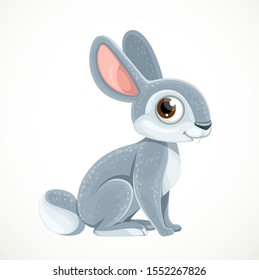 Cute cartoon rabbit isolated on white background