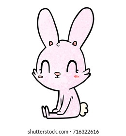 cute cartoon rabbit sitting
