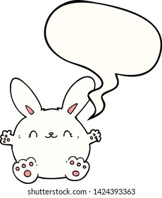 cute cartoon rabbit with speech bubble