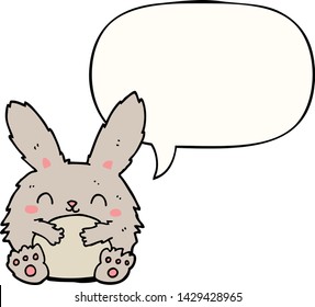 süßes Cartoon-Kaninchen mit Sprachblase