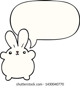 bonito conejo de dibujos animados con burbuja de habla