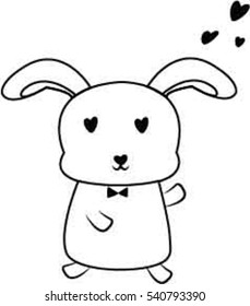 cute cartoon rabbit. Vector.