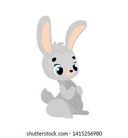 Cute cartoon rabbit. Vector illustration in children's style, for children's books.