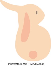 Cute Cartoon rabbit, Vector illustration rabbit on a white background. Drawing for children