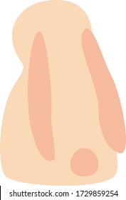 Cute Cartoon rabbit, Vector illustration rabbit on a white background. Drawing for children