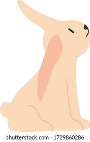 Cute Cartoon rabbit, Vector illustration rabbit on a white background. Drawing for children