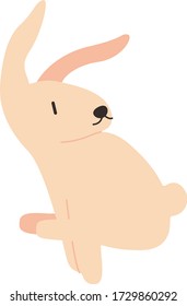 Cute Cartoon rabbit, Vector illustration rabbit on a white background. Drawing for children