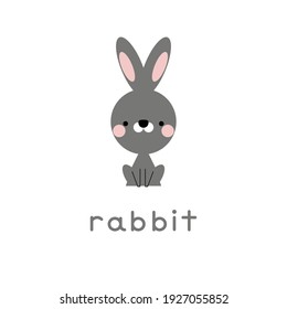 Cute cartoon rabbit. Vector illustration.