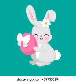 Cute cartoon rabbit Vector illustration. Easter design
