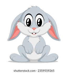 Cute cartoon Rabbit Vector isolated