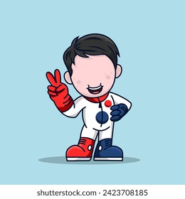 Cute cartoon racer boy vector illustration.