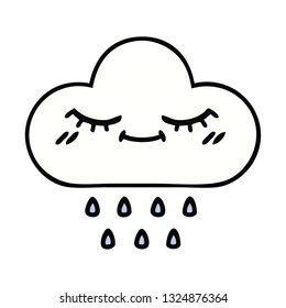 süßer Cartoon einer Regenwolke