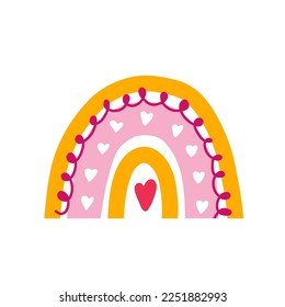 Cute cartoon rainbow vector illustration.