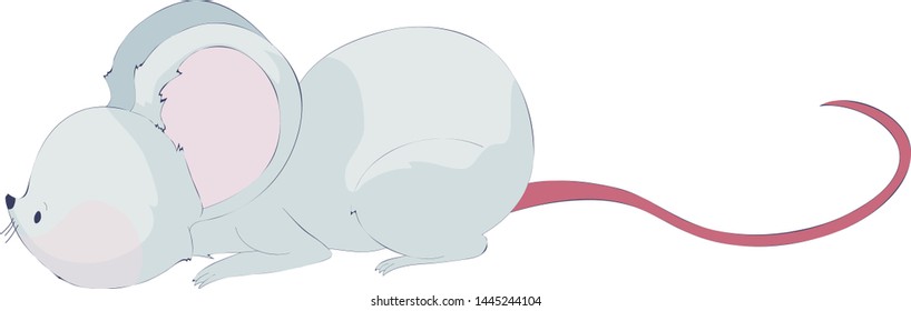 Cute cartoon rat. Vector illustration on white background.