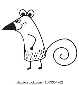 Cute cartoon rat.  Vector illustration