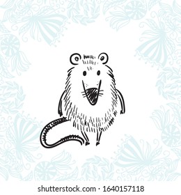 Cute cartoon rat. Vector illustration