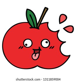 cute cartoon of a red apple