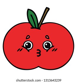 cute cartoon of a red apple