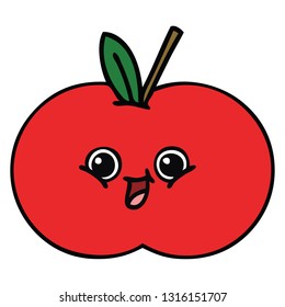 cute cartoon of a red apple